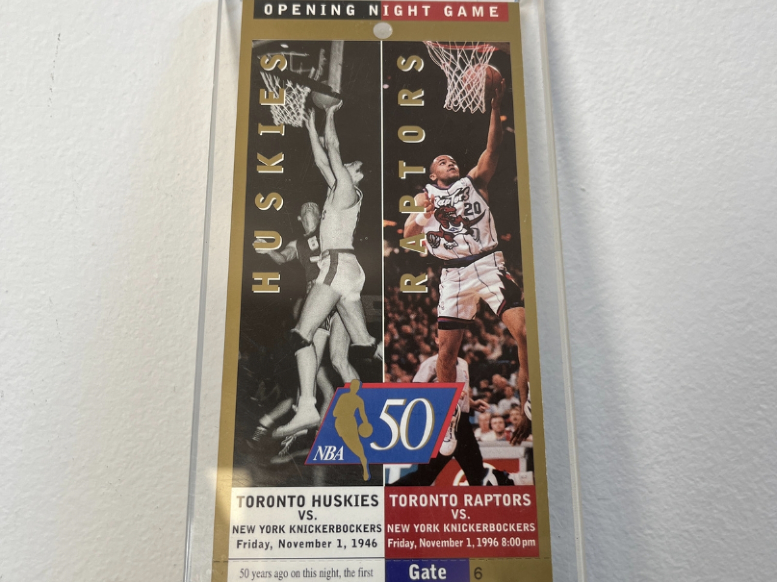 Biglietto NBA Toronto Raptors VS New York Knikers 1996 2