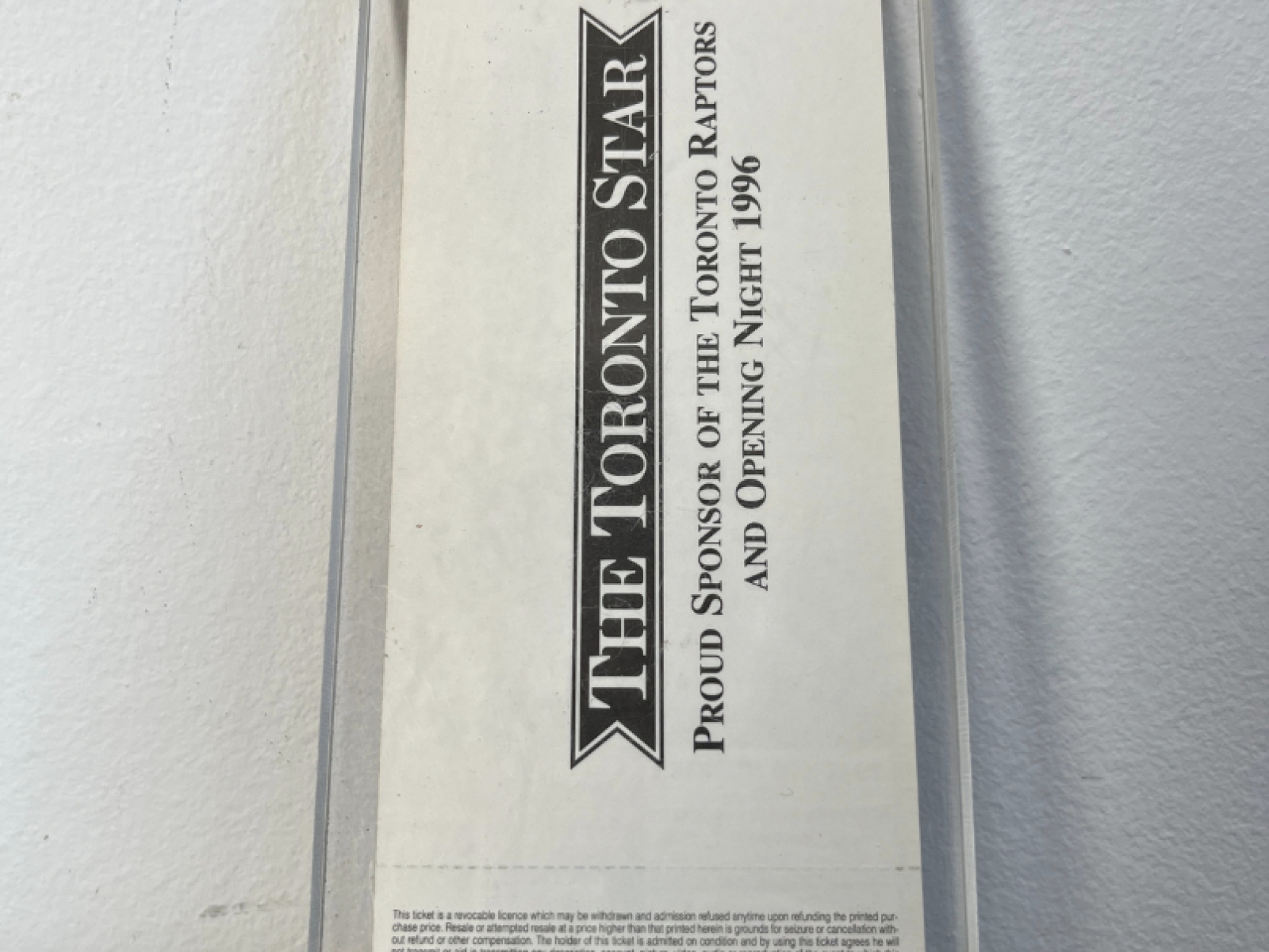 Biglietto NBA Toronto Raptors VS New York Knikers 1996 3