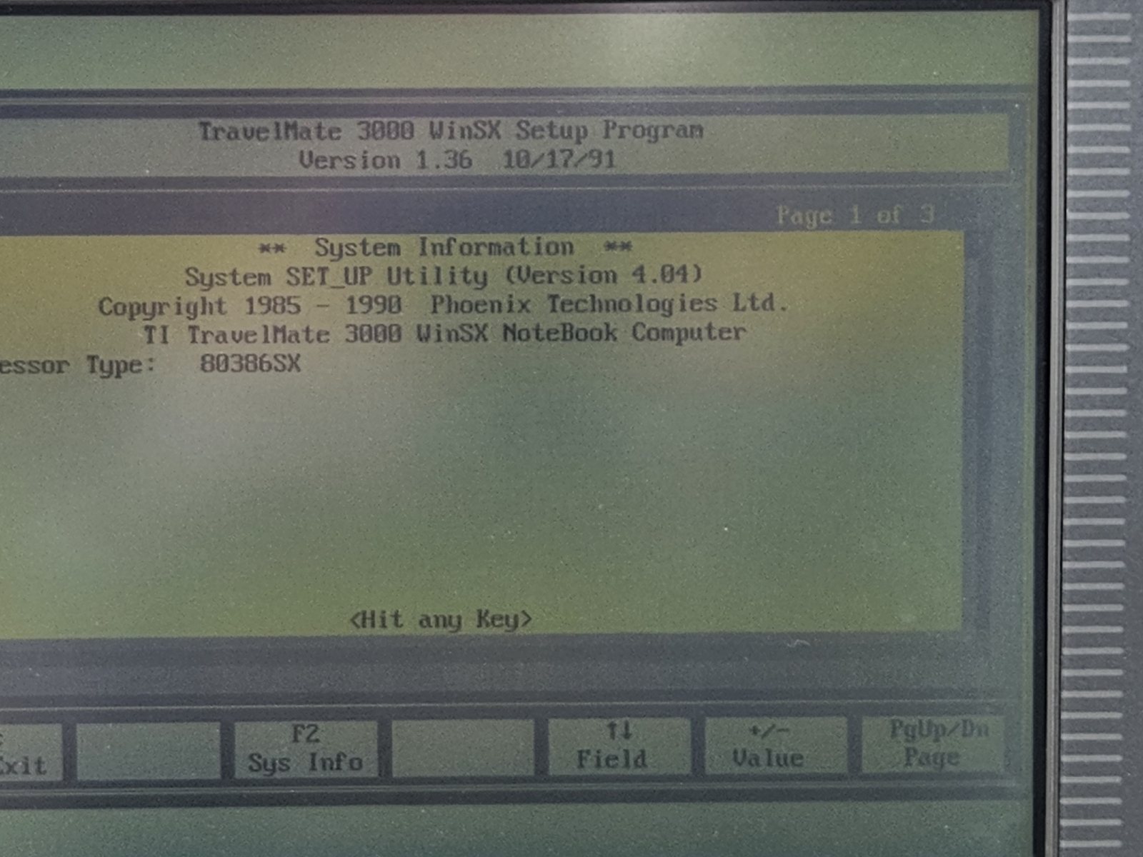 Vintage Laptop Texas Instruments 3000 cpu 386 6