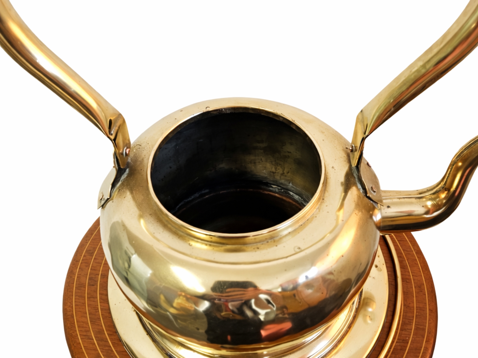 Bollitore / teiera decorativa in ottone con base in legno – stile vintage 3