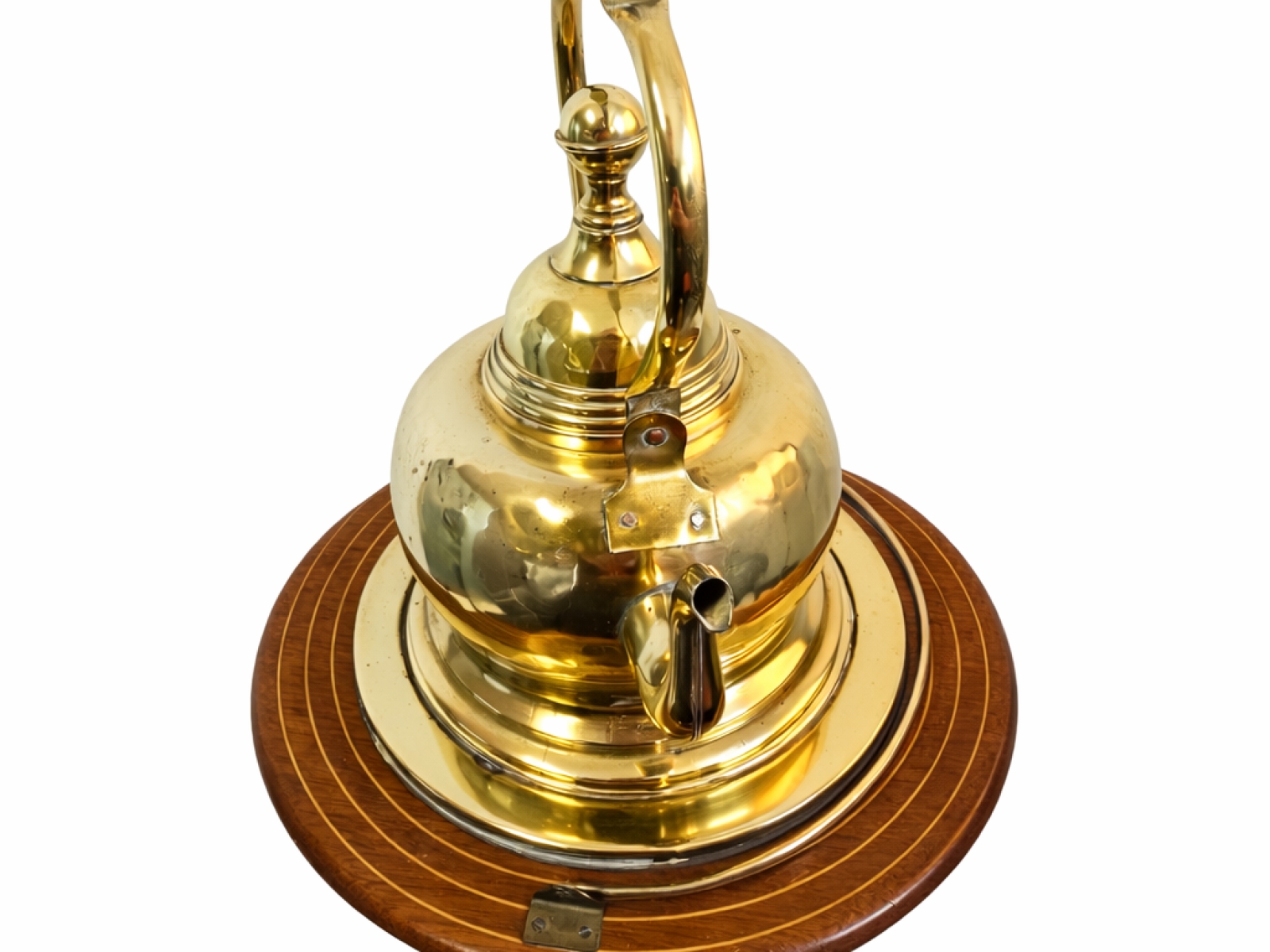 Bollitore / teiera decorativa in ottone con base in legno – stile vintage 5