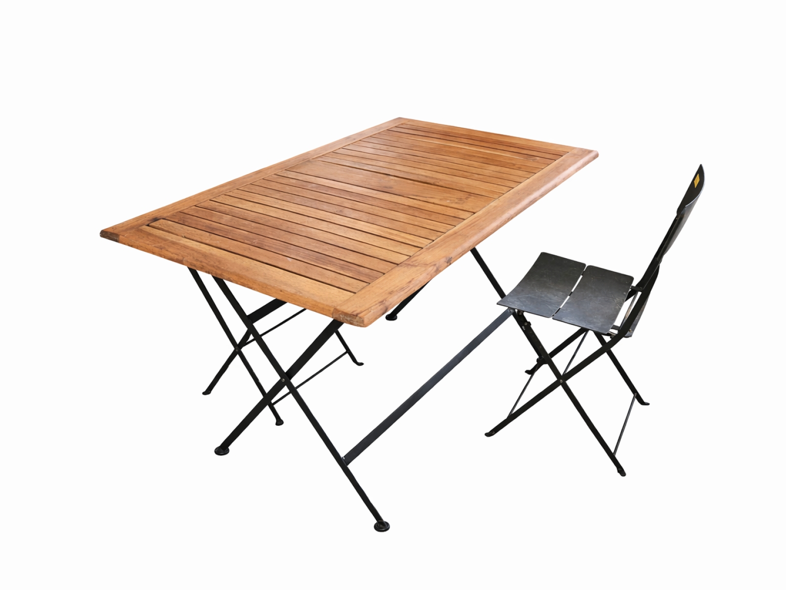Tavolo da Giardino Pieghevole – Legno e Metallo Stile Bistrot 3