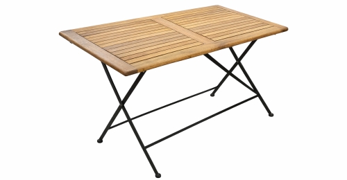Tavolo da Giardino Pieghevole &ndash; Legno e Metallo Stile Bistrot