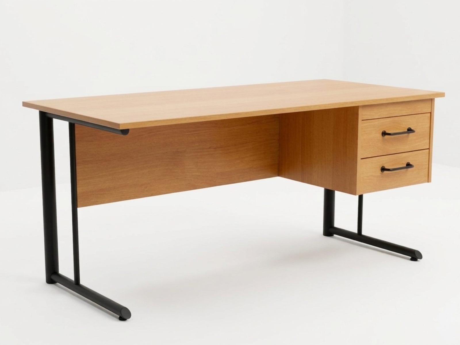 Scrivania ufficio moderna con cassettiera Legno e metallo 3