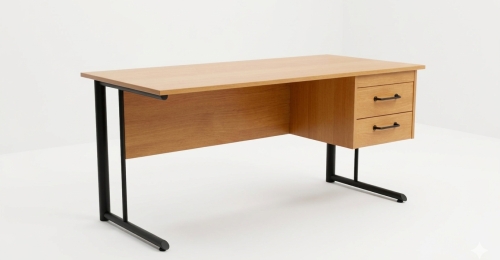 Scrivania ufficio moderna con cassettiera Legno e metallo