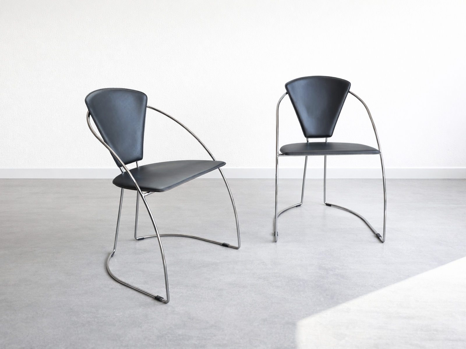 Sedie Arrben “Linda” in Pelle Naturale Italiana con Gambe Cromate 3