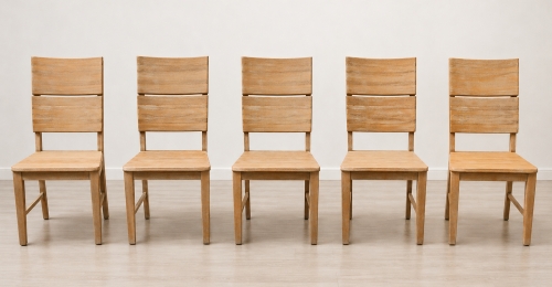 5 Sedie in legno massello stile nordico