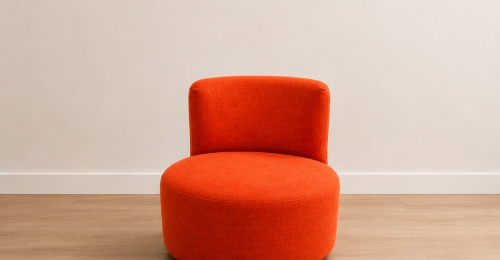 POLTRONA DESIGN MODERNA GIREVOLE ARANCIONE