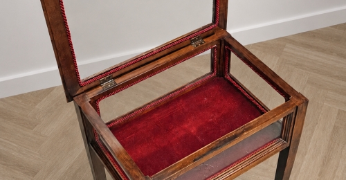 Vetrinetta espositiva d'epoca in legno e vetro