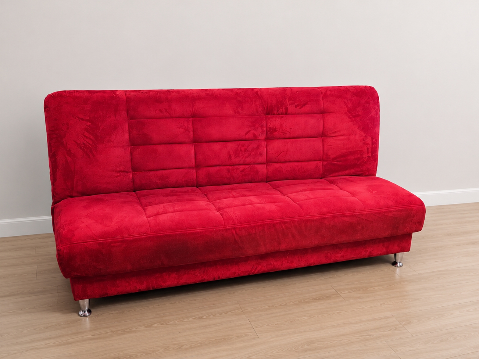 Divano letto 3 posti in tessuto rosso – Moderno e pratico 3
