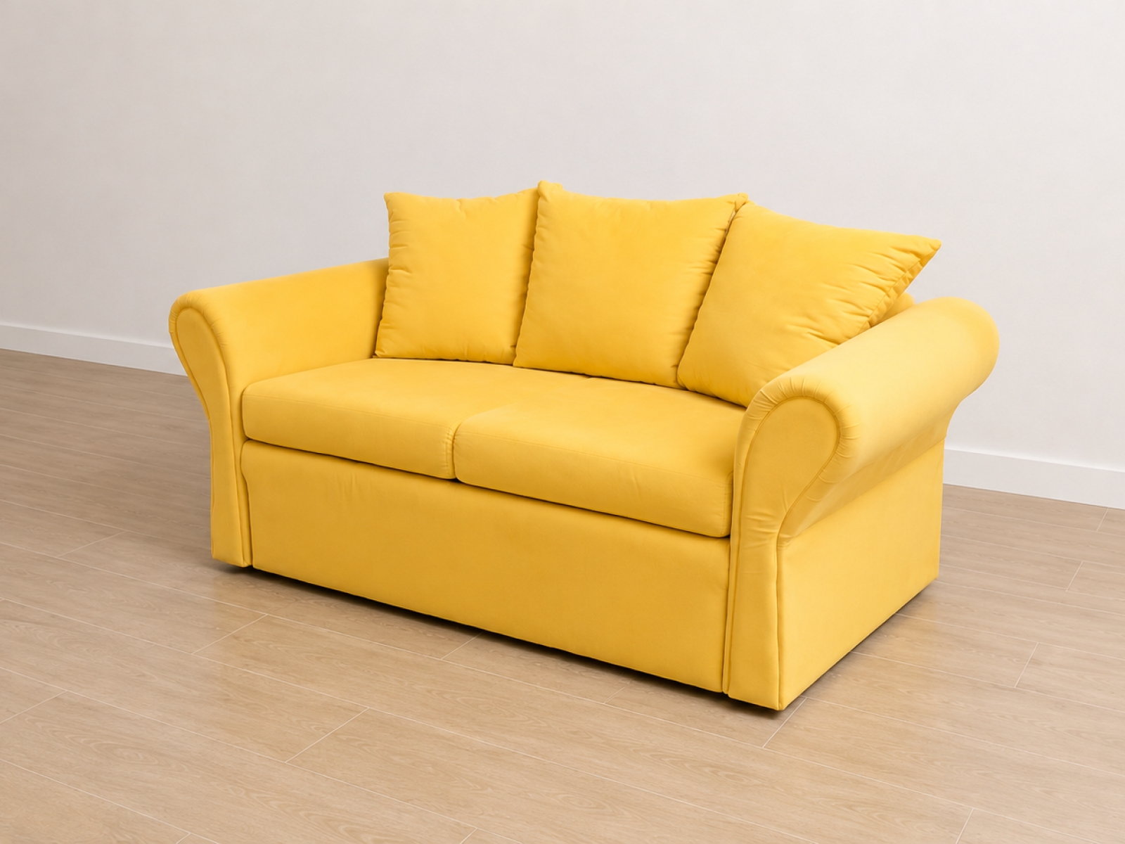 Divano letto 2 posti giallo – Apertura rapida 4