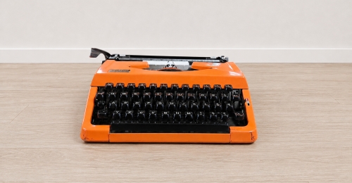 Macchina da scrivere Brother 210 vintage arancione 