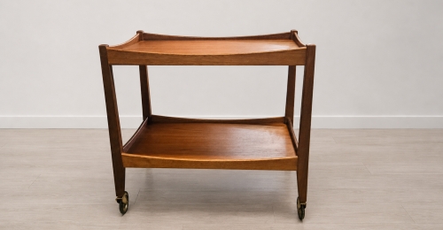 Carrello da t&egrave;/bar vintage in teak &ndash; Design Mid-Century 