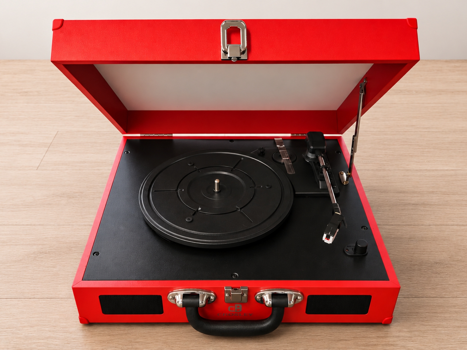 Giradischi vintage portatile rosso – stile valigetta 2