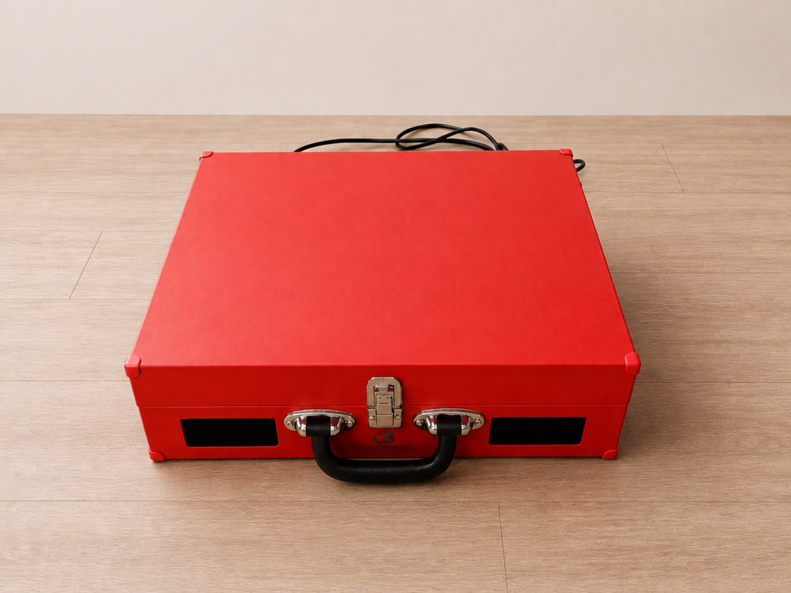 Giradischi vintage portatile rosso – stile valigetta 4