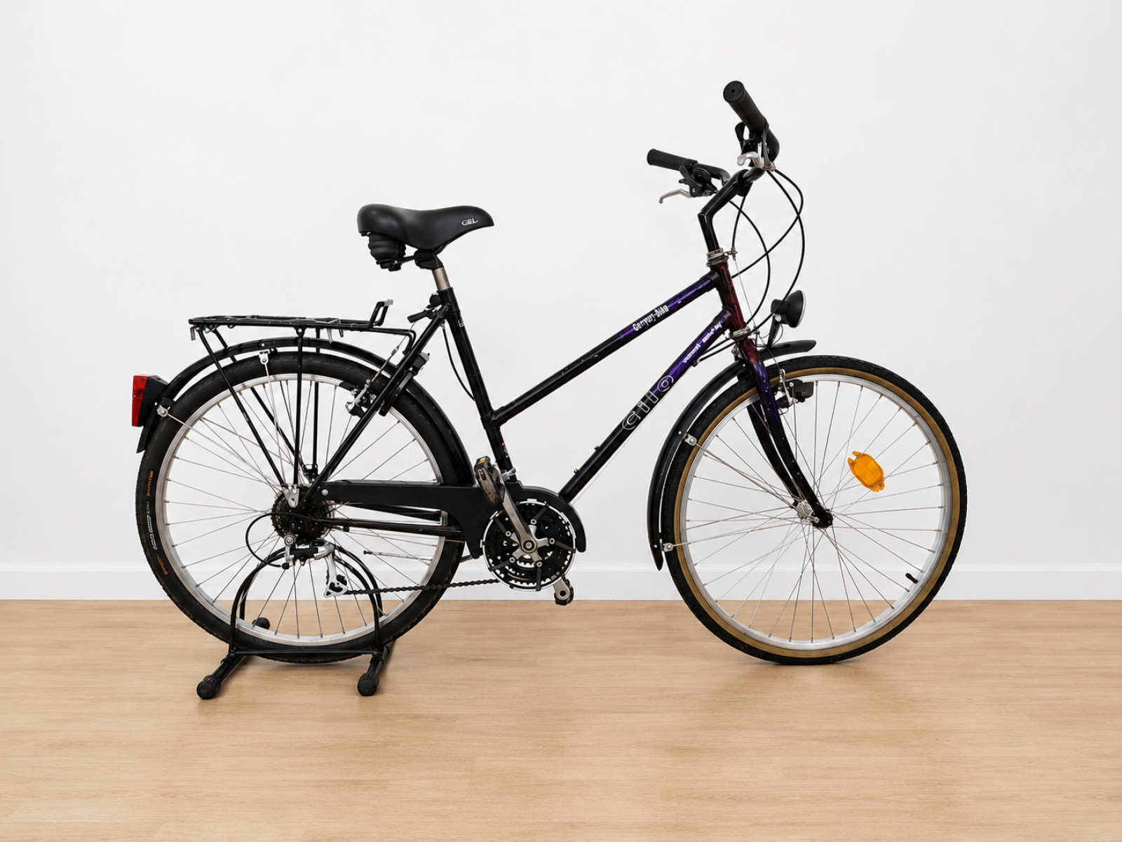 Bicicletta da città GITTO Country Bike – telaio nero con dettagli viola (Nr. 57) 2