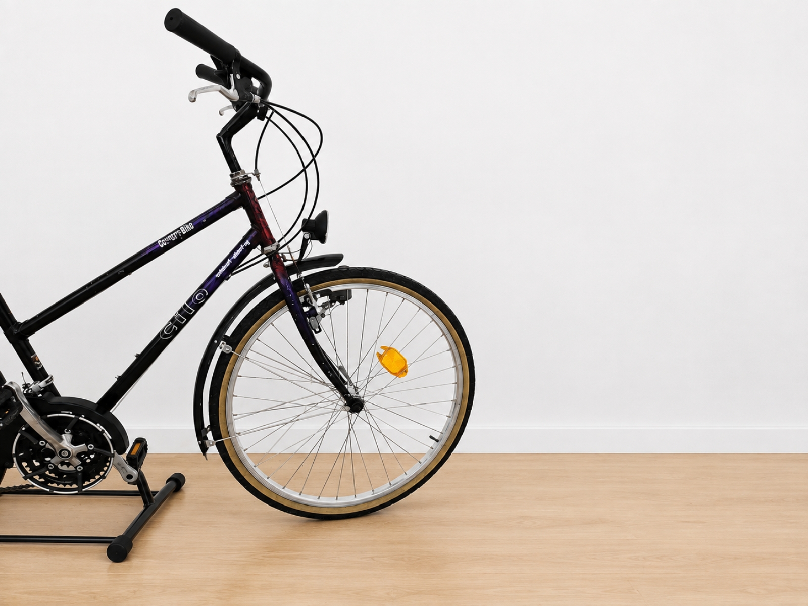 Bicicletta da città GITTO Country Bike – telaio nero con dettagli viola (Nr. 57) 4