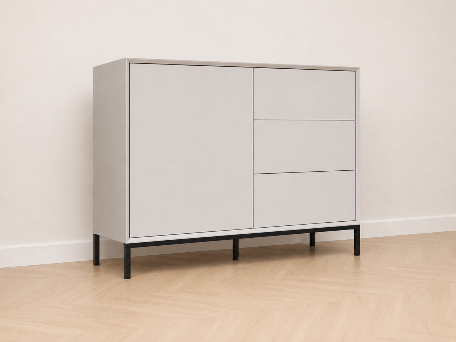 Comò Conforama Mouse grigio 1 anta 3 cassetti 4