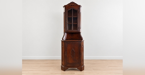 Credenza angoliera in legno con vetrina - stile classico