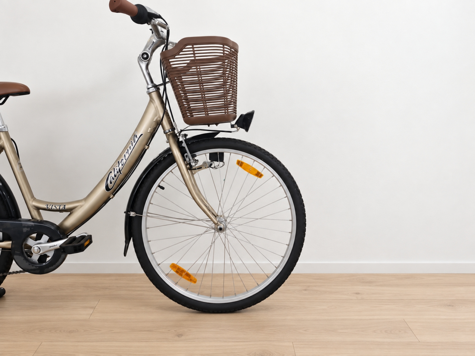 City bike California Vista color champagne con cestino (Nr. 57) 4