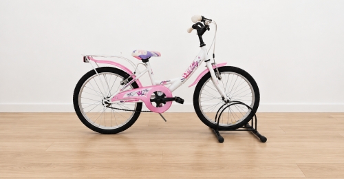 Bicicletta per bambina rosa e bianca 20&rdquo; (Nr. 39)