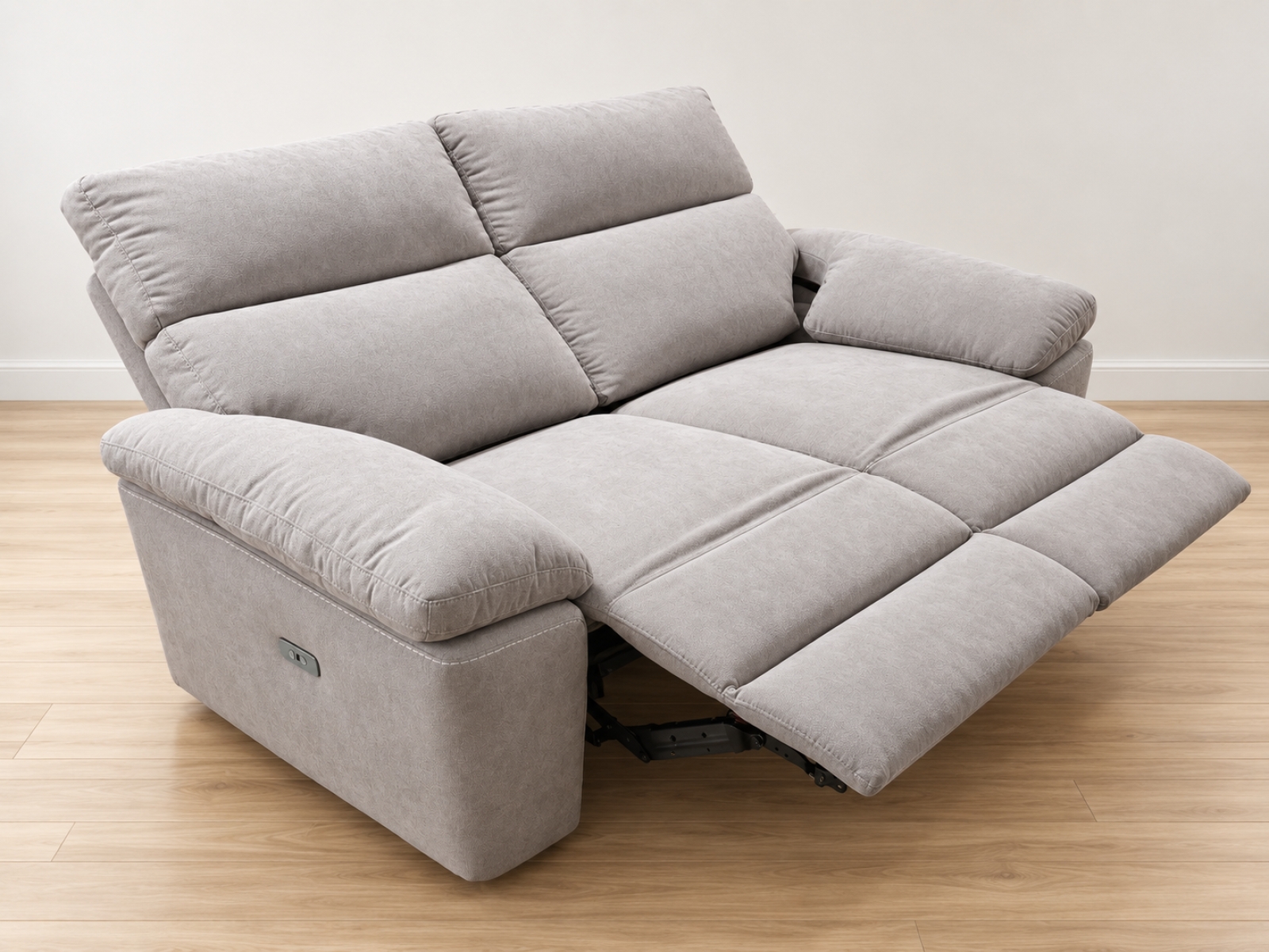 Divano relax elettrico 2 posti in tessuto chiaro 5