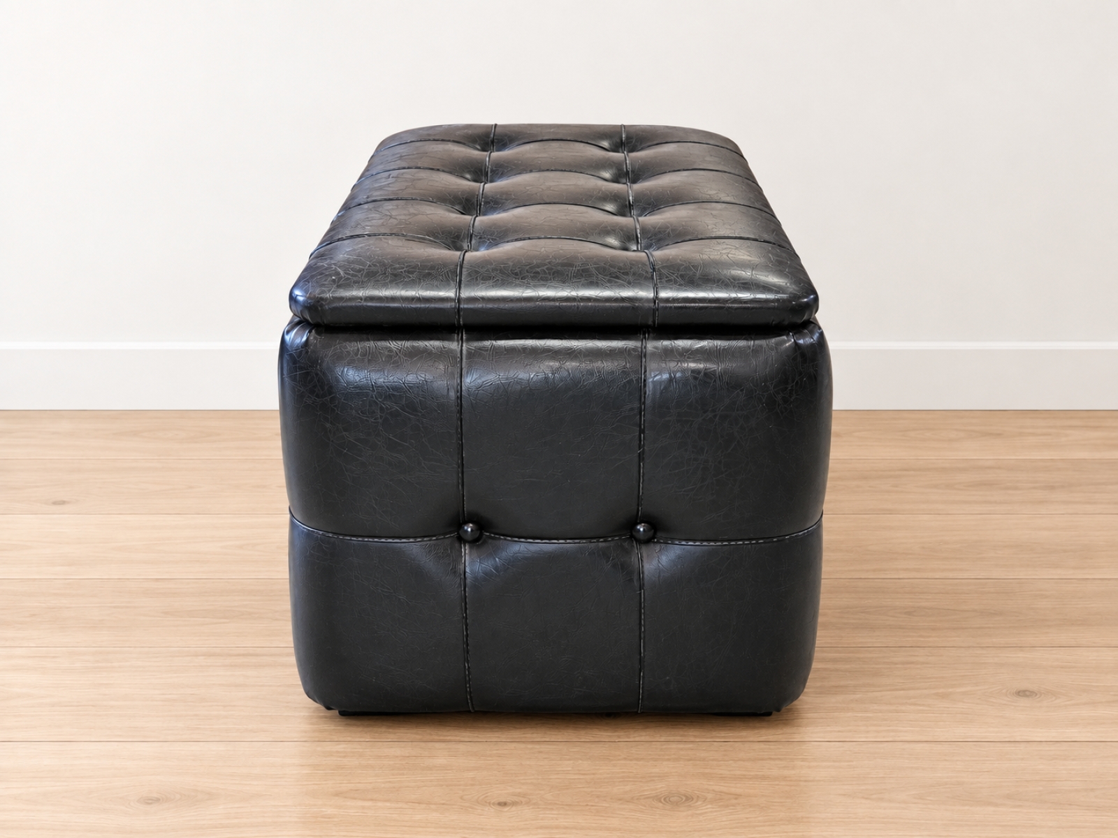 Pouf contenitore nero capitonné 3
