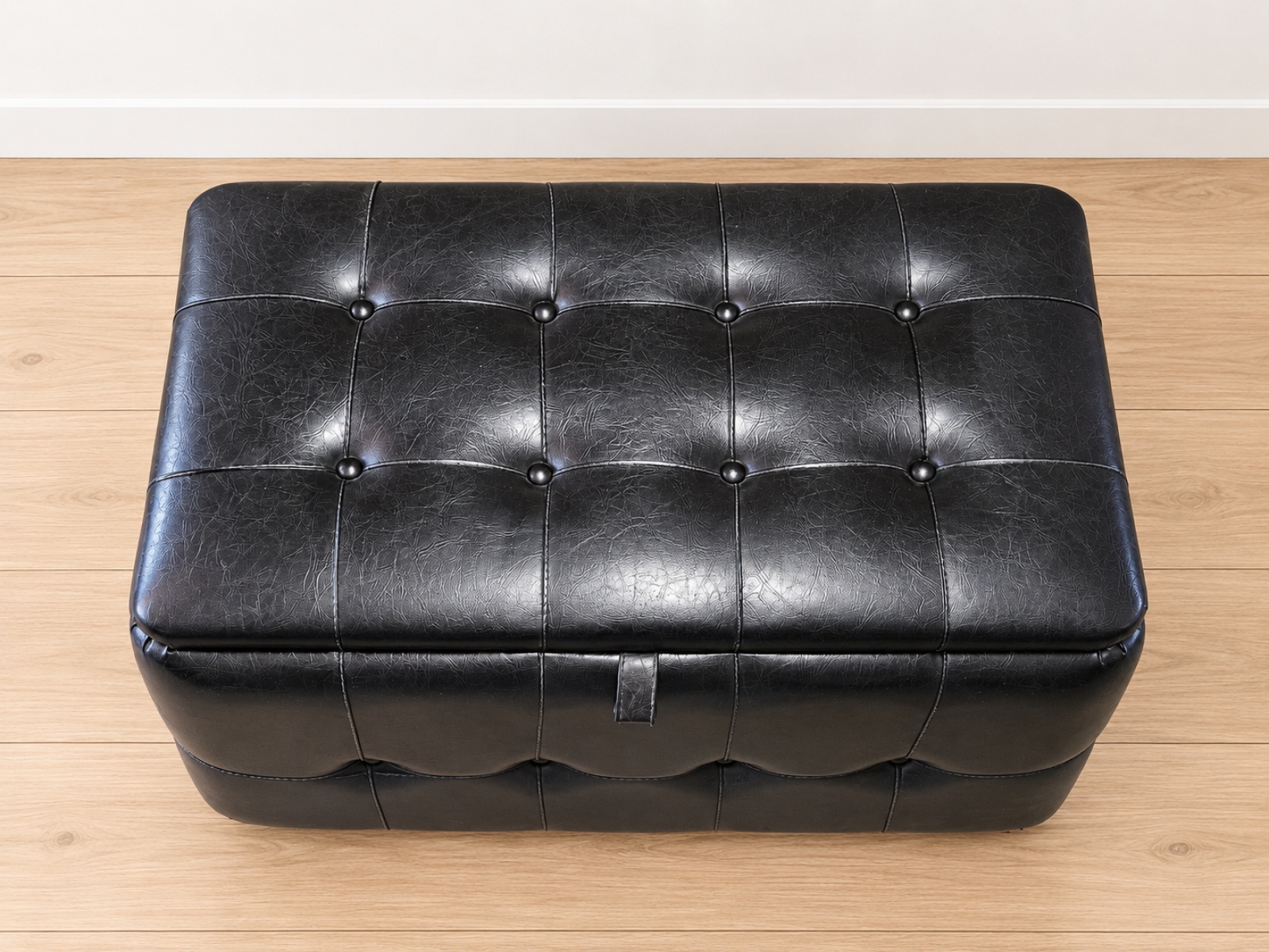 Pouf contenitore nero capitonné 4