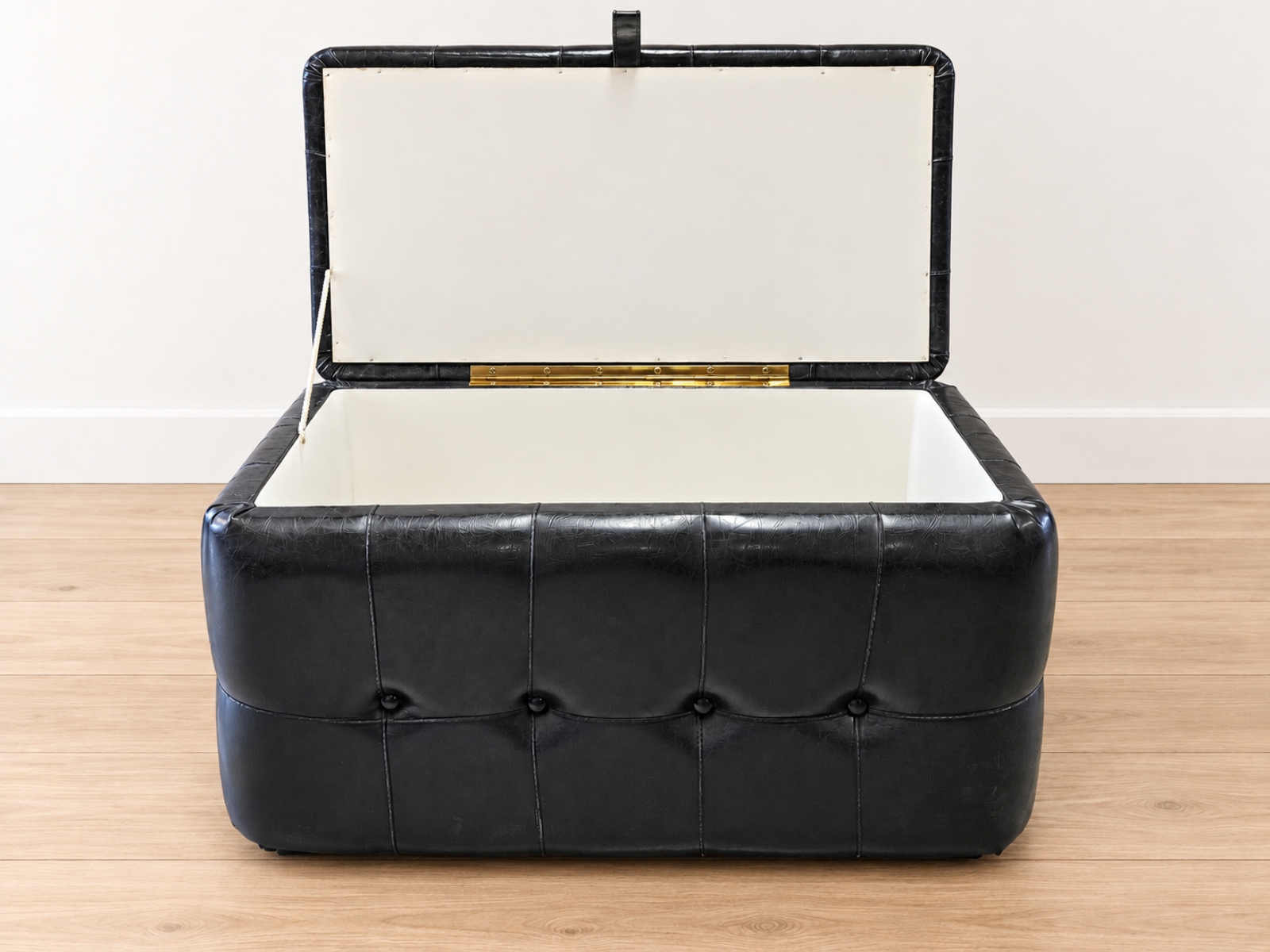 Pouf contenitore nero capitonné 5