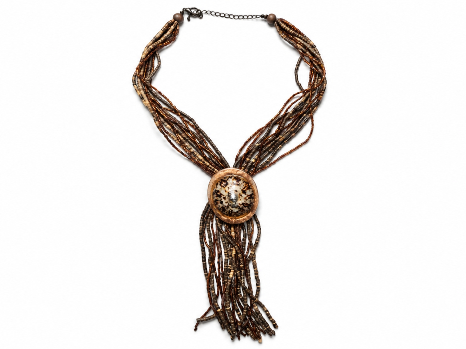 Collana lunga multifi lo stile boho con pendente ovale (30 pz) 2