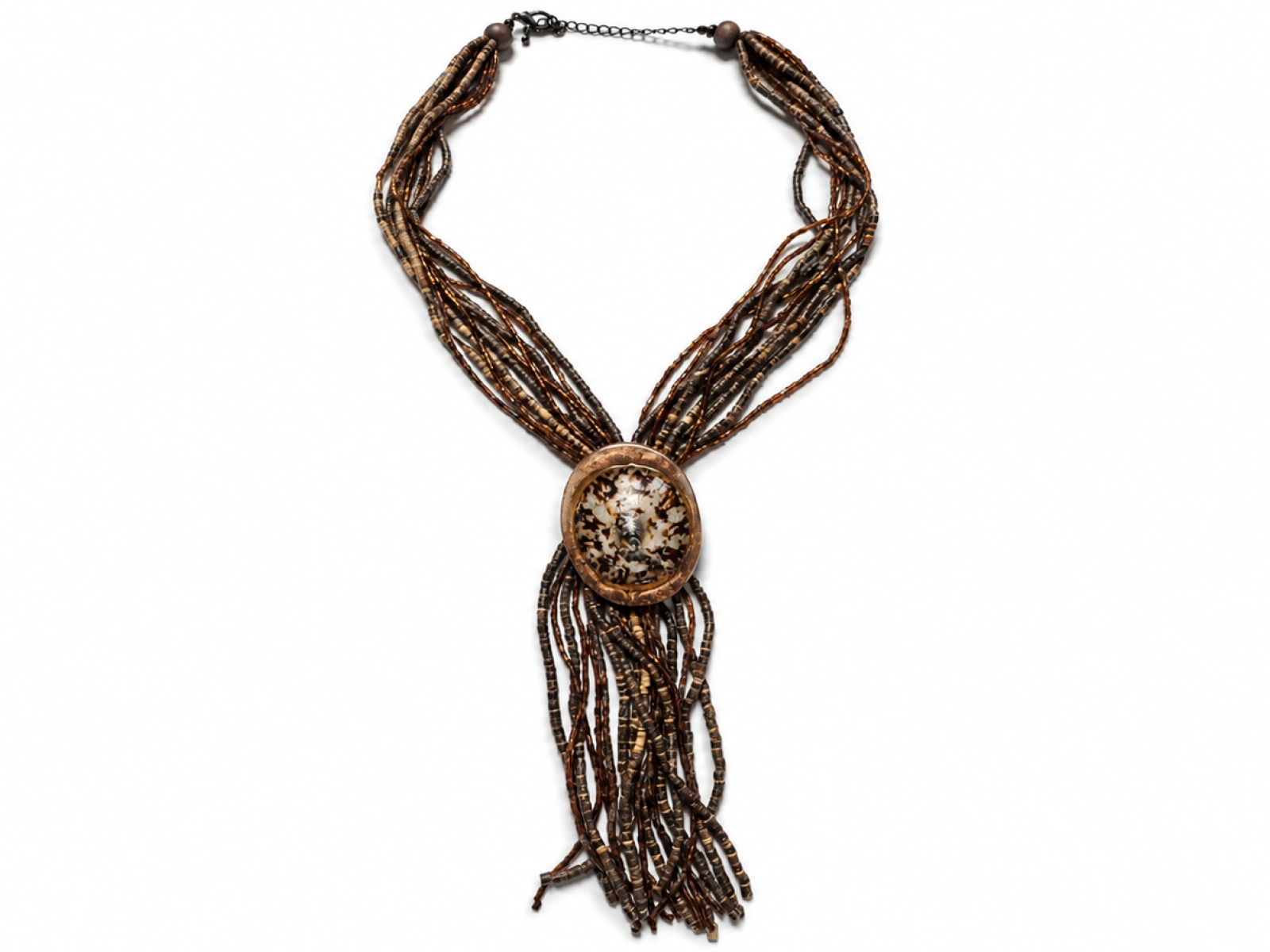 Collana lunga multifi lo stile boho con pendente ovale (30 pz) 3