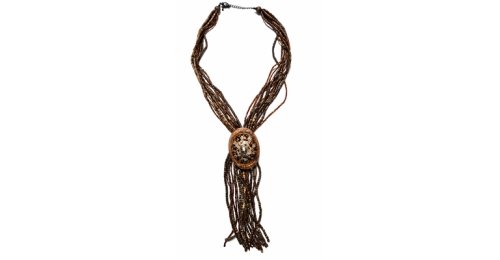 Collana lunga multifi lo stile boho con pendente ovale (30 pz)
