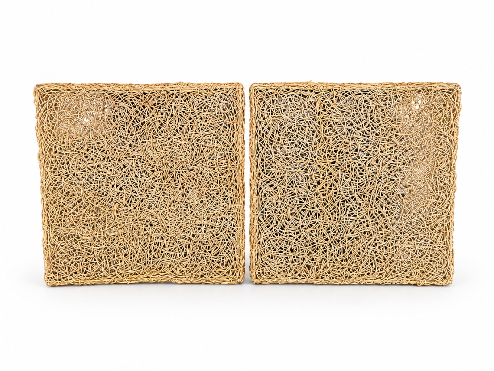 Set di 2 pannelli decorativi in rattan intrecciato 3